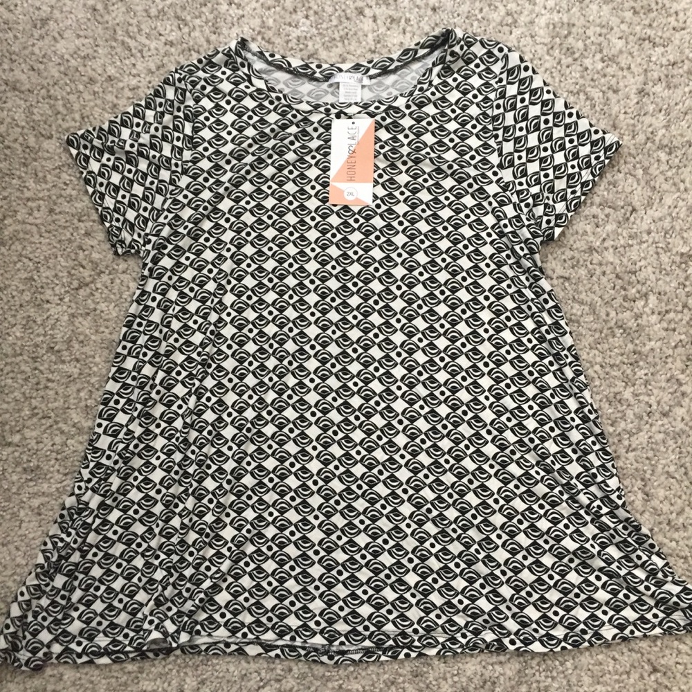 Honey & lace Torrance tee  black / white print